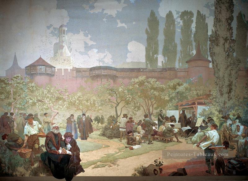 Skola Ivancice Alphonse Mucha Peintures à l'huile